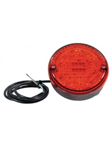 Miglos žibintas LED, apvalus, 12/24V, raudonas, tvirtinamas varžtais, Ø 140 mm