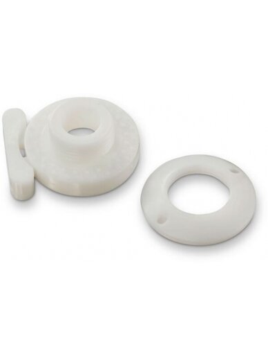 "Minax-Fastener" viršutinė plastikinė dalis, balta "Minax-Fastener" viršutinė plastikinė dalis, balta
