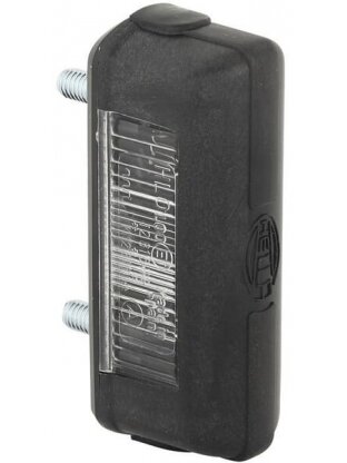 Numerio ženklo žibintas 5W, stačiakampis, 12/24V, baltos spalvos, tvirtinamas varžtais, 80x31mm, Blade terminal, Hella Numerio ženklo žibintas 5W, stačiakampis, 12/24V, baltos spalvos, tvirtinamas varžtais, 80x31mm, Blade terminal, Hella