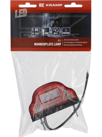 Numerio ženklo lemputė LED, 12-24V, raudona, 101x58,5x59,6 mm, Kramp 5 Numerio ženklo lemputė LED, 12-24V, raudona, 101x58,5x59,6 mm, Kramp 5