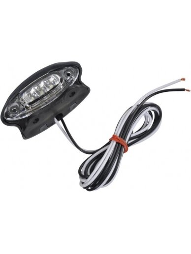 Numerio ženklo lemputė LED, ovali, 12/24V, skaidri, tvirtinama varžtais, 87x38x39mm Numerio ženklo lemputė LED, ovali, 12/24V, skaidri, tvirtinama varžtais, 87x38x39mm