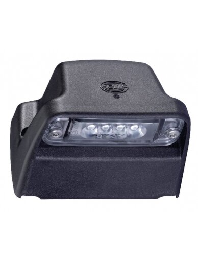 Numerio ženklo lemputė LED, stačiakampio formos, 12 V, skaidri, tvirtinama varžtais, 93x63x66,2 mm, Blade terminalas, 4 LED, Hella Numerio ženklo lemputė LED, stačiakampio formos, 12 V, skaidri, tvirtinama varžtais, 93x63x66,2 mm, Blade terminalas, 4 LED, Hella