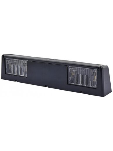 Numerio ženklo žibintas 5W, stačiakampis, 12/24V, baltos spalvos, tvirtinamas varžtais, 266x45mm, Blade terminal, Hella Numerio ženklo žibintas 5W, stačiakampis, 12/24V, baltos spalvos, tvirtinamas varžtais, 266x45mm, Blade terminal, Hella