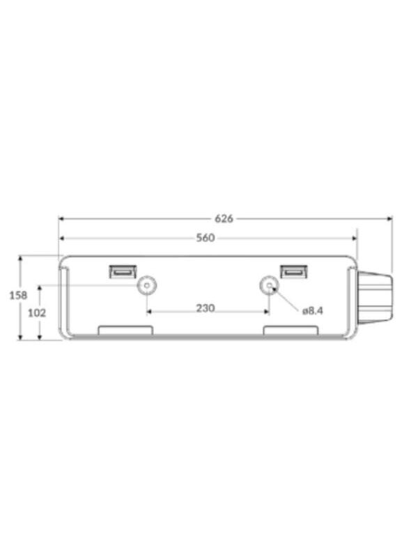 Numerio ženklo laikiklis LED, skirtas 520x110 mm numerio ženklui, 12-24 V, stačiakampis, click connect sistema (Jaeger) 4