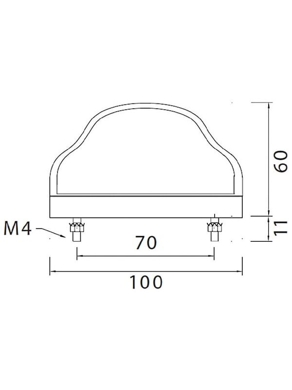 Numerio ženklo lemputė 5W, stačiakampio formos, 12V, skaidri, tvirtinama varžtais, 100x57x60mm, Aspöck 2