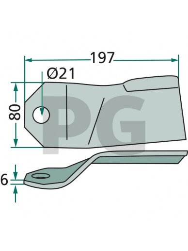 Peilis thickness = 6 mm Peilis thickness = 6 mm