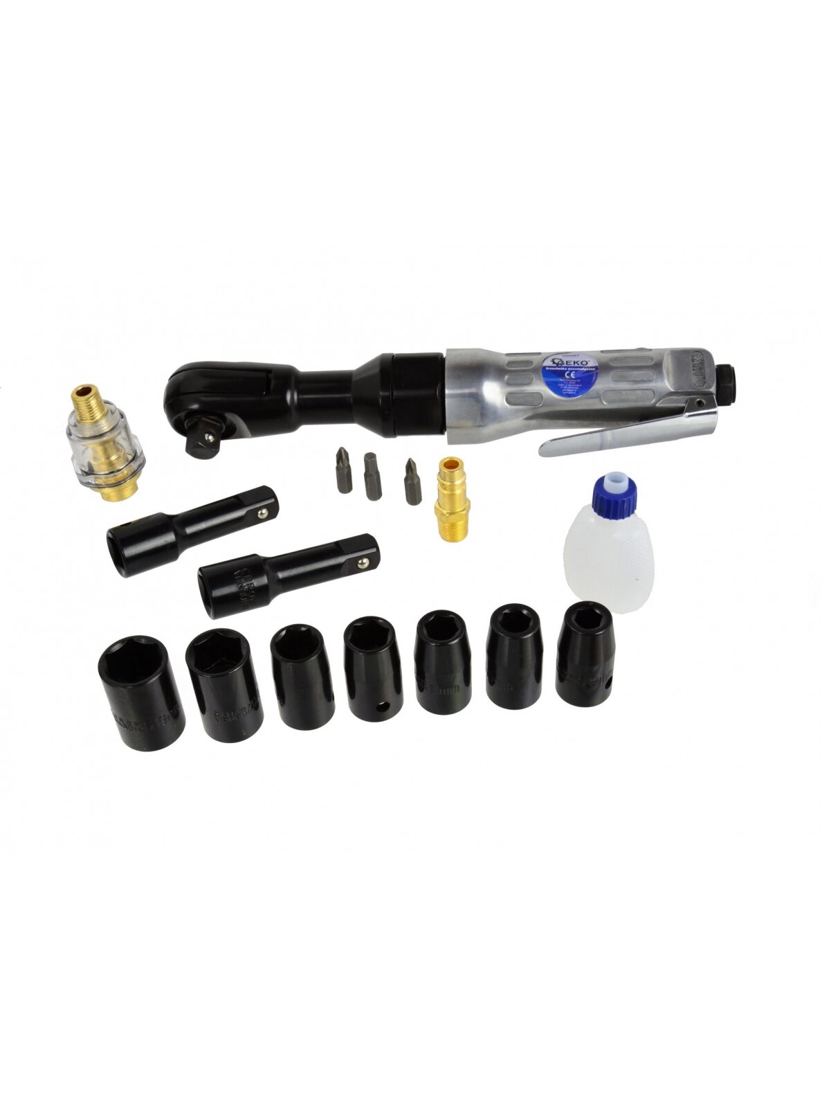 Pneumatinių raktų komplektas 1/2" pavaros 16 vnt 1 Pneumatinių raktų komplektas 1/2" pavaros 16 vnt 1