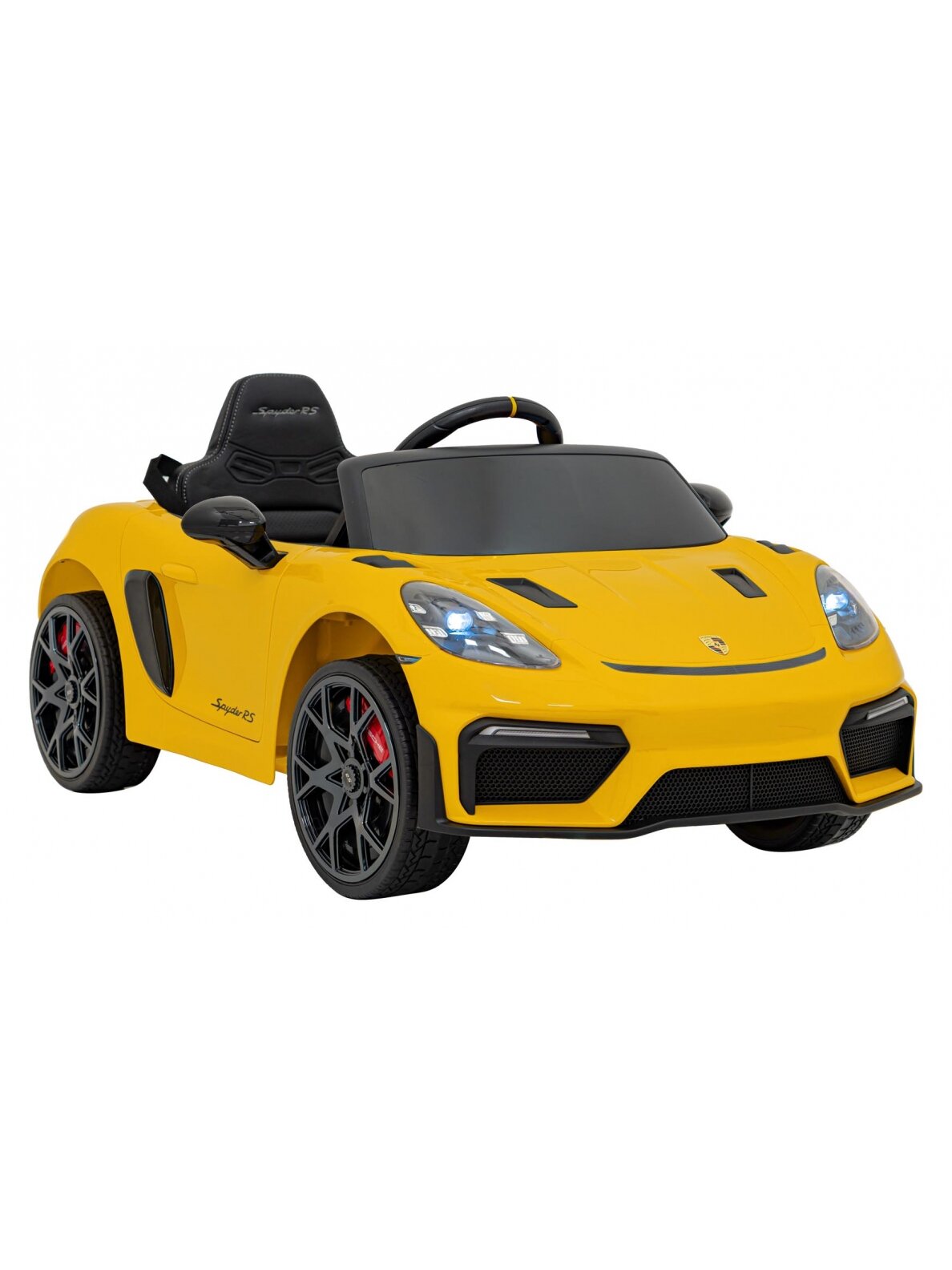 Porsche Spyder RS 718 Elektromobilis vaikamss dažymas geltona spalva 1