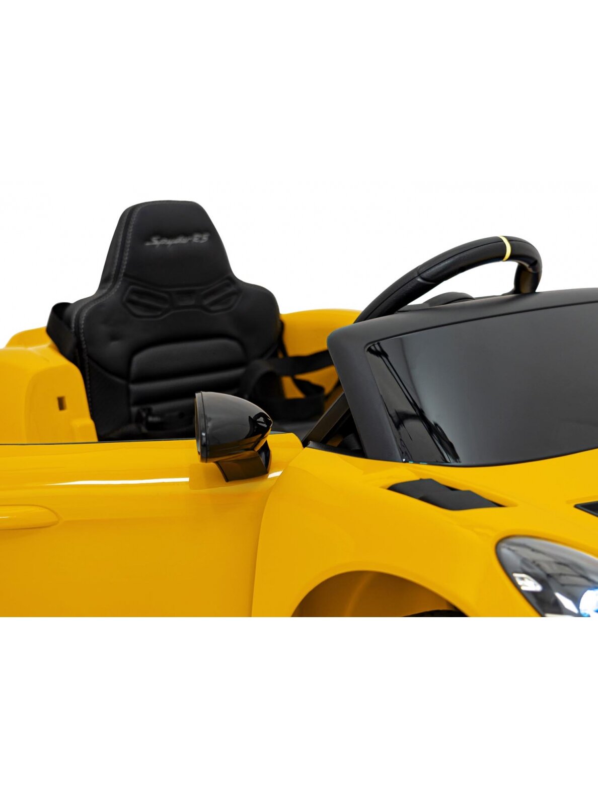 Porsche Spyder RS 718 Elektromobilis vaikamss dažymas geltona spalva 12 Porsche Spyder RS 718 Elektromobilis vaikamss dažymas geltona spalva 12