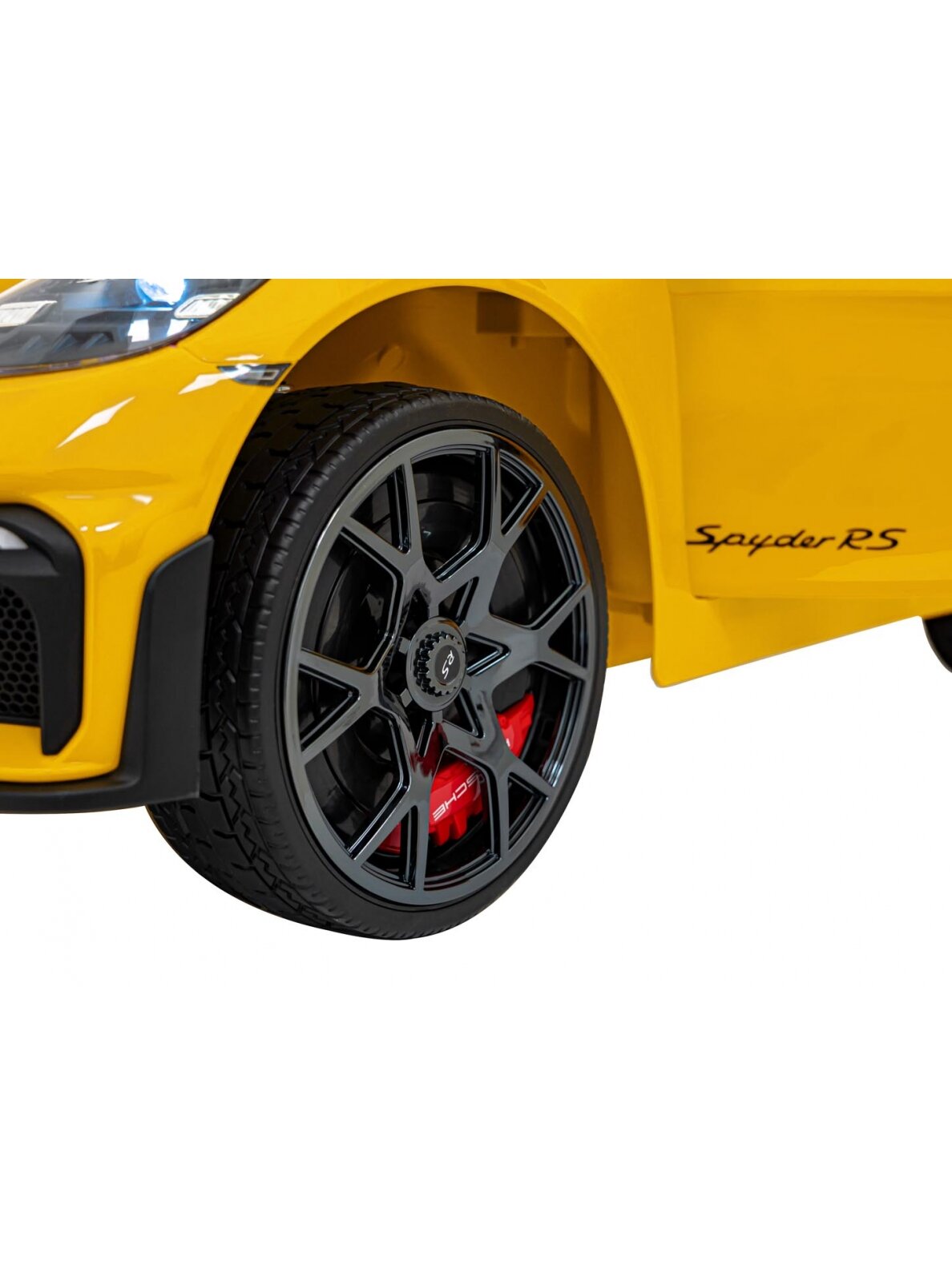 Porsche Spyder RS 718 Elektromobilis vaikamss dažymas geltona spalva 13