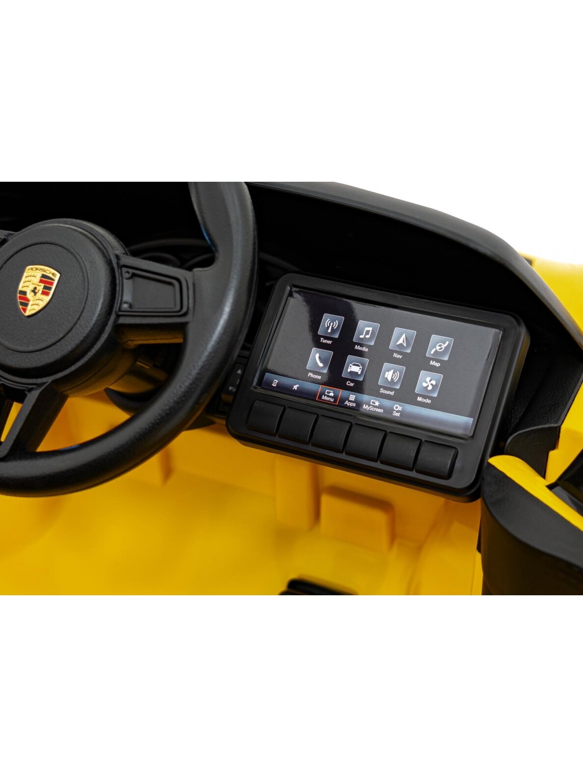 Porsche Spyder RS 718 Elektromobilis vaikamss dažymas geltona spalva 18 Porsche Spyder RS 718 Elektromobilis vaikamss dažymas geltona spalva 18