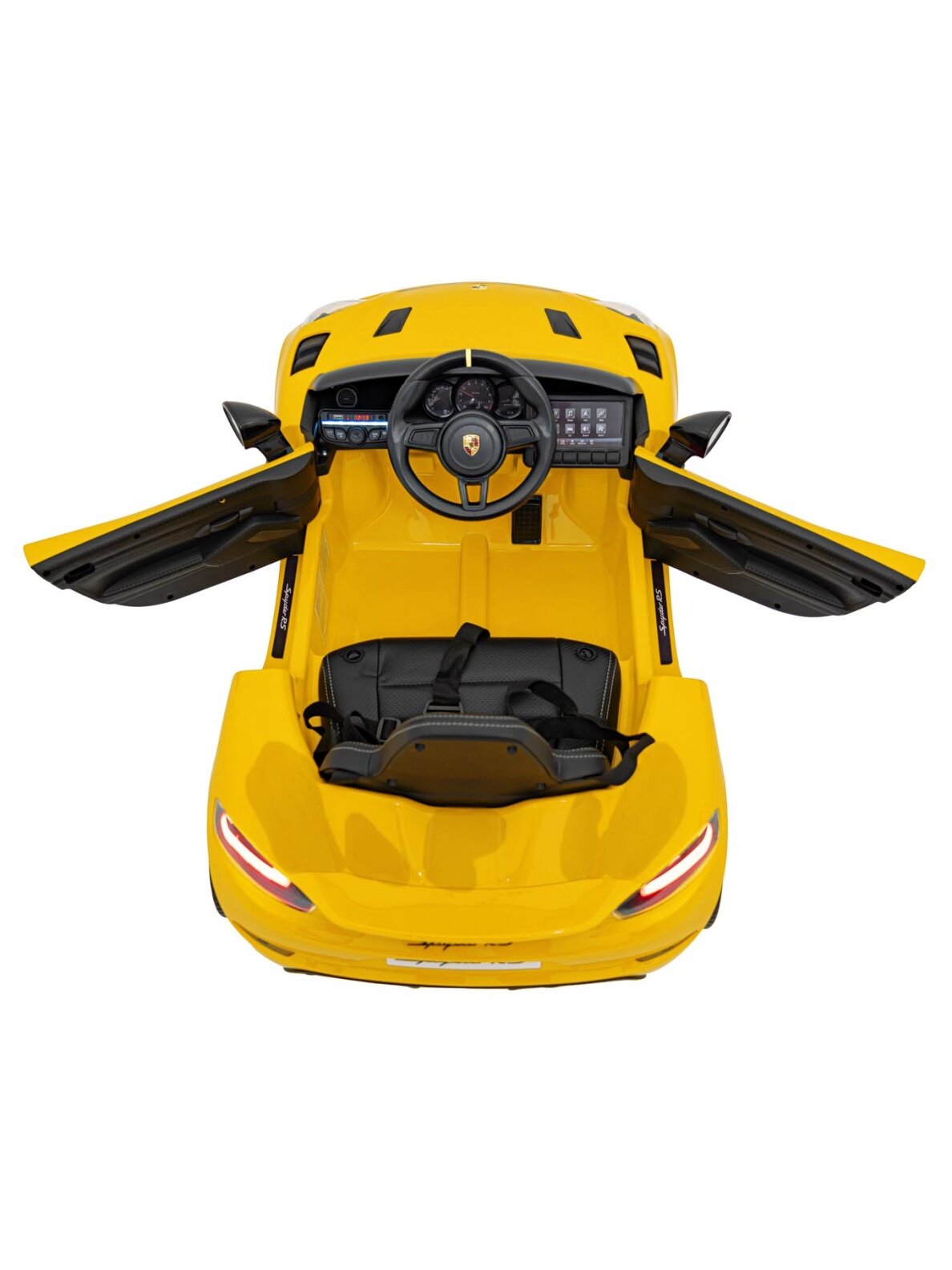 Porsche Spyder RS 718 Elektromobilis vaikamss dažymas geltona spalva 6 Porsche Spyder RS 718 Elektromobilis vaikamss dažymas geltona spalva 6