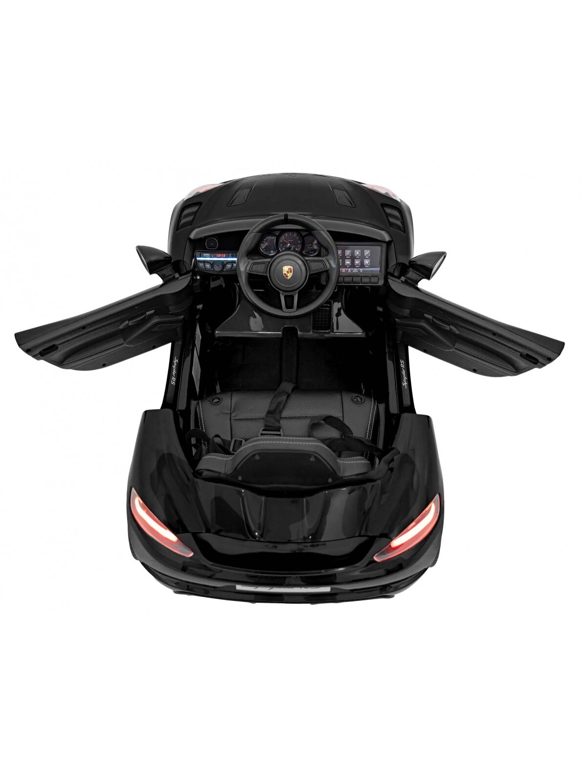 Porsche Spyder RS 718 Elektromobilis vaikamss dažymas juoda spalva 22 Porsche Spyder RS 718 Elektromobilis vaikamss dažymas juoda spalva 22
