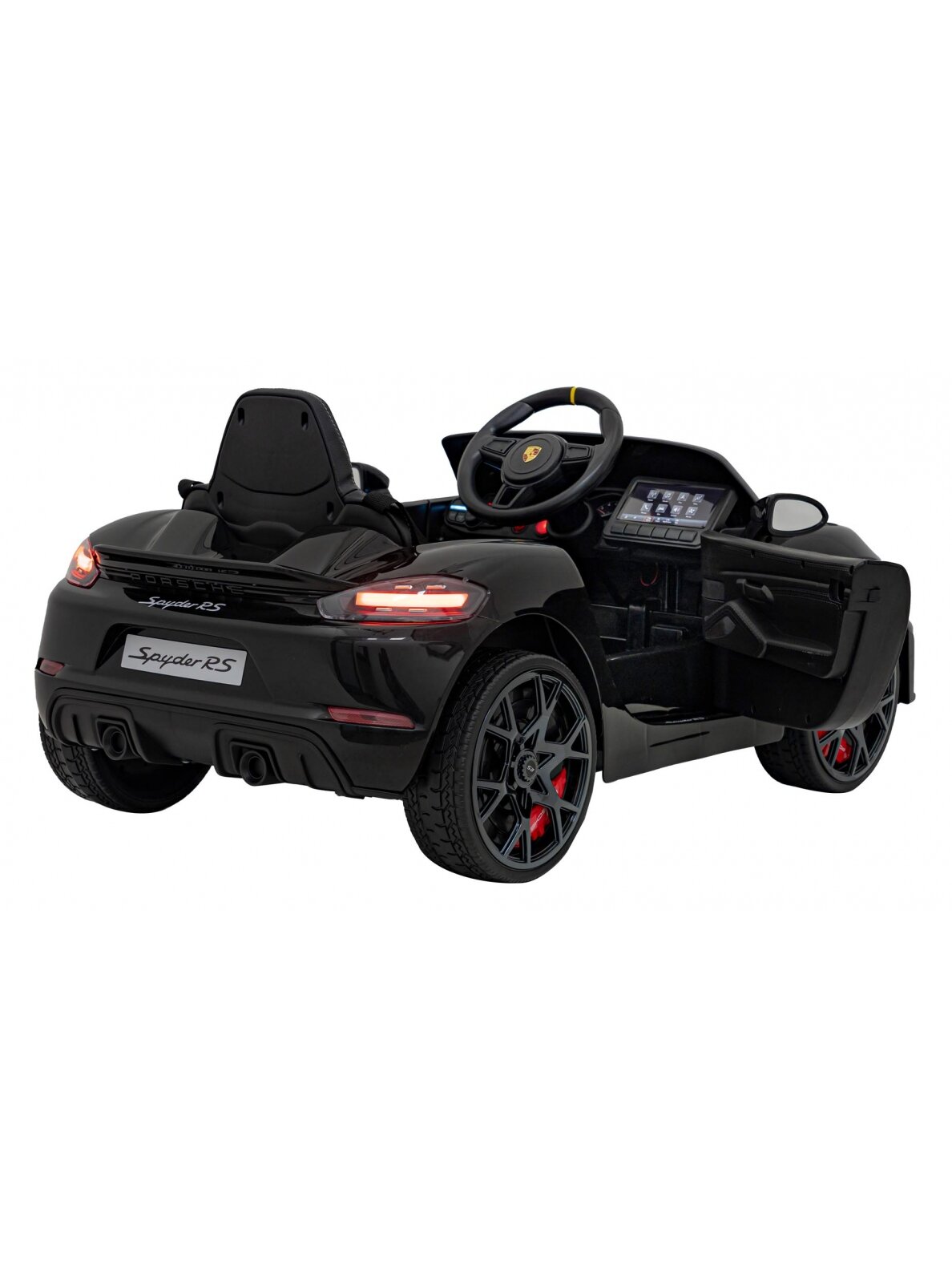 Porsche Spyder RS 718 Elektromobilis vaikamss dažymas juoda spalva 6 Porsche Spyder RS 718 Elektromobilis vaikamss dažymas juoda spalva 6