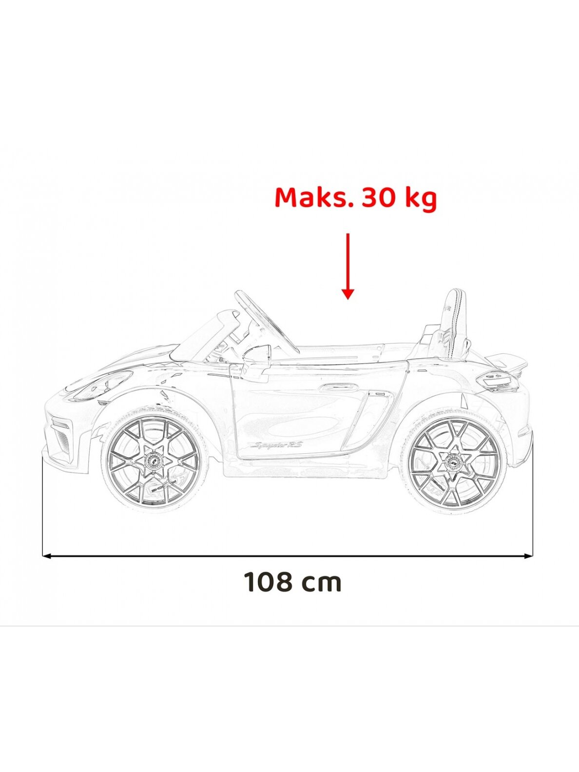 Porsche Spyder RS 718 Elektromobilis vaikamss dažymas Raudona spalva 20 Porsche Spyder RS 718 Elektromobilis vaikamss dažymas Raudona spalva 20