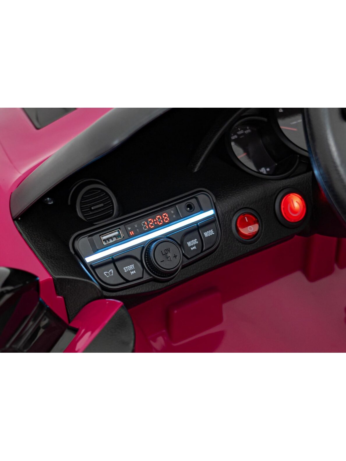 "Porsche Spyder RS 718" Elektromobilis vaikamss dažymas rožine spalva 8