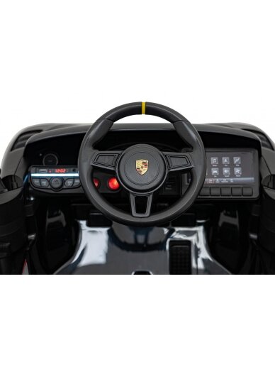 Porsche Spyder RS 718 Elektromobilis vaikams Juoda 8 Porsche Spyder RS 718 Elektromobilis vaikams Juoda 8