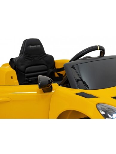 Porsche Spyder RS 718 Elektromobilis vaikamss dažymas geltona spalva 12