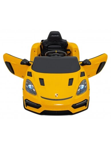 Porsche Spyder RS 718 Elektromobilis vaikamss dažymas geltona spalva 16 Porsche Spyder RS 718 Elektromobilis vaikamss dažymas geltona spalva 16