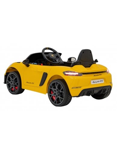 Porsche Spyder RS 718 Elektromobilis vaikamss dažymas geltona spalva 3 Porsche Spyder RS 718 Elektromobilis vaikamss dažymas geltona spalva 3