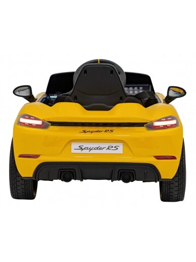 Porsche Spyder RS 718 Elektromobilis vaikamss dažymas geltona spalva 4 Porsche Spyder RS 718 Elektromobilis vaikamss dažymas geltona spalva 4