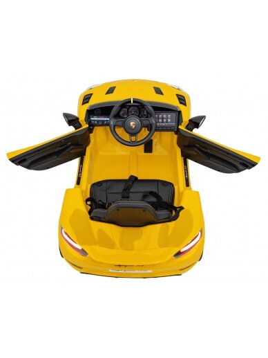 Porsche Spyder RS 718 Elektromobilis vaikamss dažymas geltona spalva 6 Porsche Spyder RS 718 Elektromobilis vaikamss dažymas geltona spalva 6