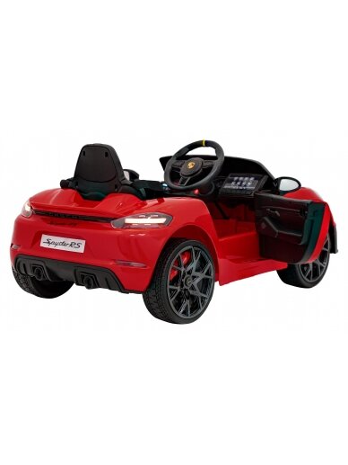 Porsche Spyder RS 718 Elektromobilis vaikamss dažymas Raudona spalva 5 Porsche Spyder RS 718 Elektromobilis vaikamss dažymas Raudona spalva 5