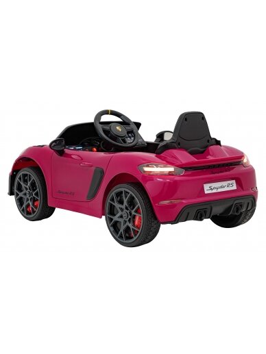 "Porsche Spyder RS 718" Elektromobilis vaikamss dažymas rožine spalva 4 "Porsche Spyder RS 718" Elektromobilis vaikamss dažymas rožine spalva 4