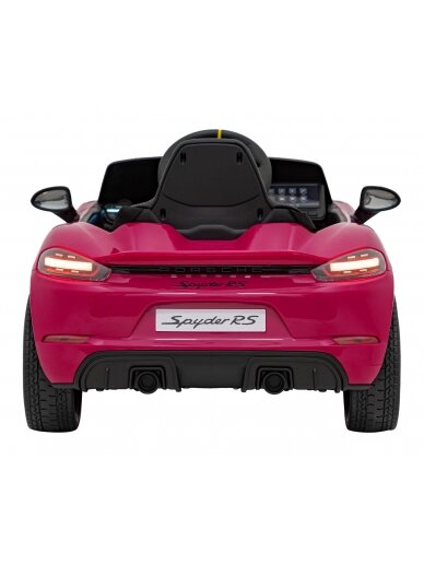 "Porsche Spyder RS 718" Elektromobilis vaikamss dažymas rožine spalva 5 "Porsche Spyder RS 718" Elektromobilis vaikamss dažymas rožine spalva 5