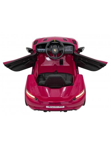 "Porsche Spyder RS 718" Elektromobilis vaikamss dažymas rožine spalva 7 "Porsche Spyder RS 718" Elektromobilis vaikamss dažymas rožine spalva 7