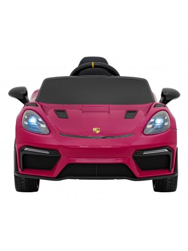 "Porsche Spyder RS 718" Elektromobilis vaikamss dažymas rožine spalva "Porsche Spyder RS 718" Elektromobilis vaikamss dažymas rožine spalva