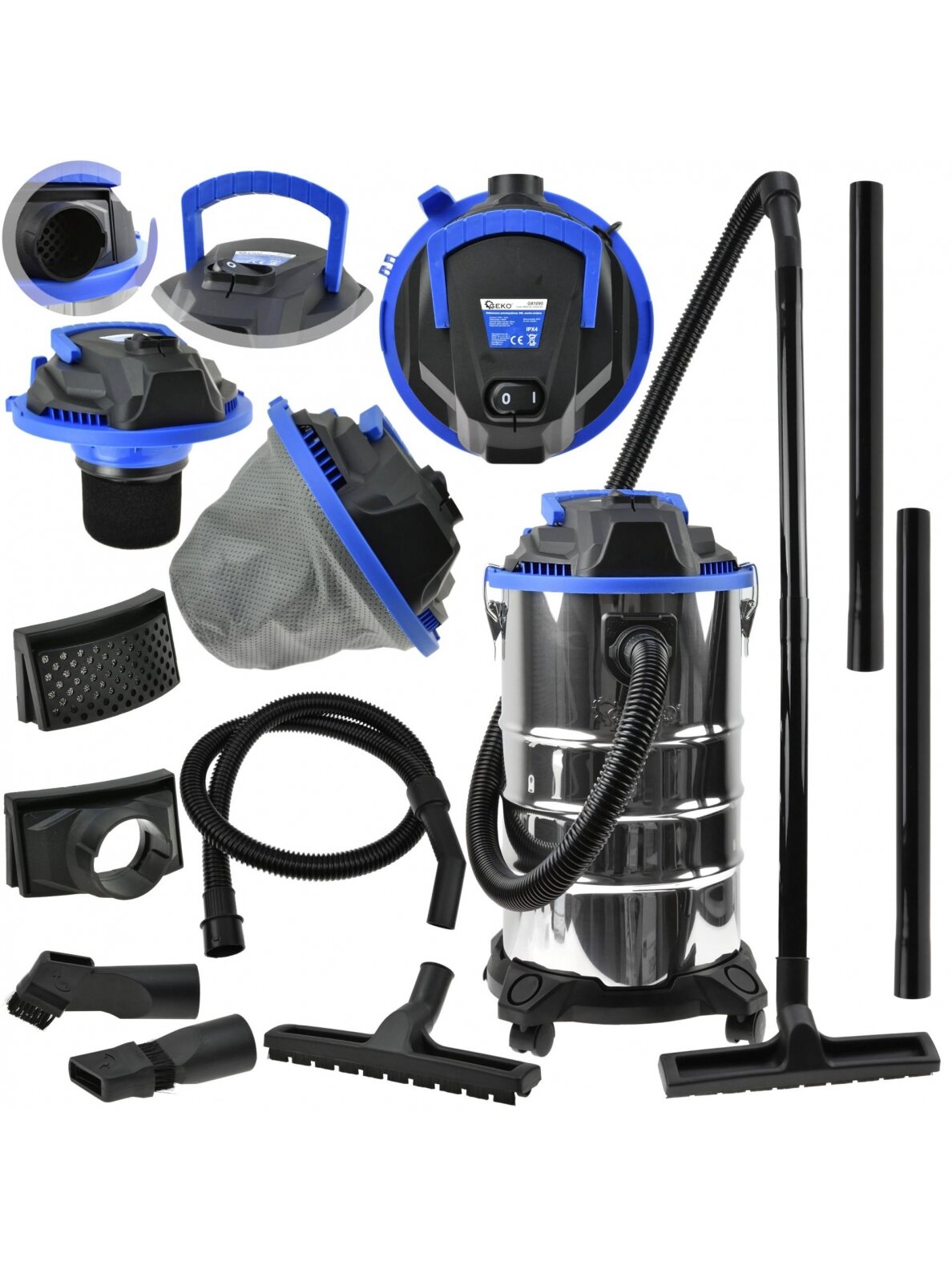Pramoninis sauso ir drėgno valymo siurblys 30L 18 Pramoninis sauso ir drėgno valymo siurblys 30L 18
