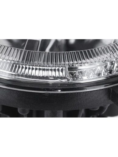 Priekiniai žibintai LED, 22/21W, apvalūs, 9-36V, Ø140mm, tolimosios/trumposios šviesos, H4 jungtis, pora, Kramp 10