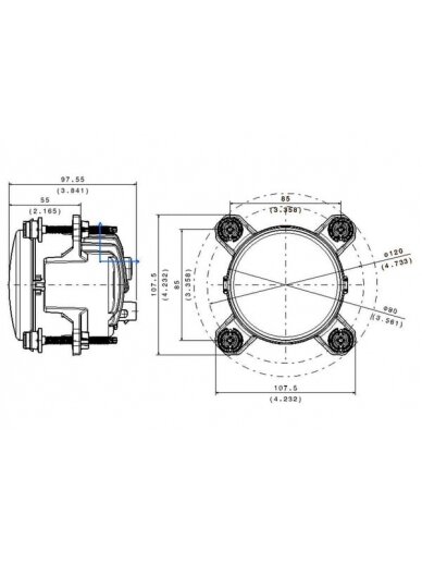 Priekinis LED žibintas, 16 W, stačiakampis, 12-24 V, Ø90 mm, AMP superseal 3 kontaktų, tolimosios / artimosios šviesos, Sacex 5 Priekinis LED žibintas, 16 W, stačiakampis, 12-24 V, Ø90 mm, AMP superseal 3 kontaktų, tolimosios / artimosios šviesos, Sacex 5
