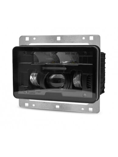 Priekinis LED žibintas, 23/45W, stačiakampis, 12-24V, 168x107x82mm, tolimosios / artimosios šviesos, šildomas, Kramp 10