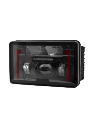 Priekinis LED žibintas, 23/45W, stačiakampis, 12-24V, 168x107x82mm, tolimosios / artimosios šviesos, šildomas, Kramp