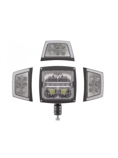 Priekinis LED žibintas, 38W, stačiakampis, 12-24V, 229x150x80mm, šildomas, tolimųjų/mažųjų šviesų, lankstus, apsaugantis nuo sniego, Kramp 3