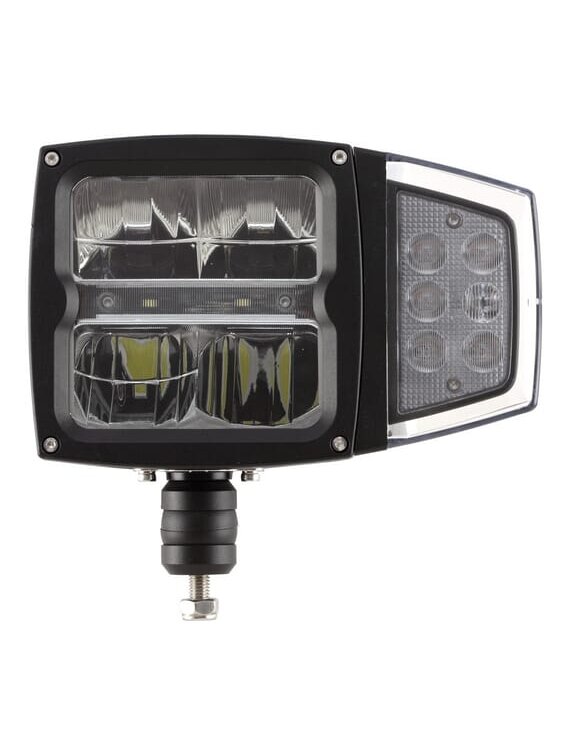 Priekinis LED žibintas, 38W, stačiakampis, 12-24V, 229x150x80mm, šildomas, tolimųjų/mažųjų šviesų, lankstus, apsaugantis nuo sniego, Kramp