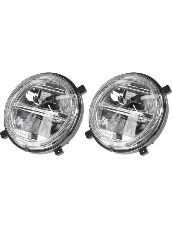 Priekiniai žibintai LED, 22/21W, apvalūs, 9-36V, Ø140mm, tolimosios/trumposios šviesos, H4 jungtis, pora, Kramp