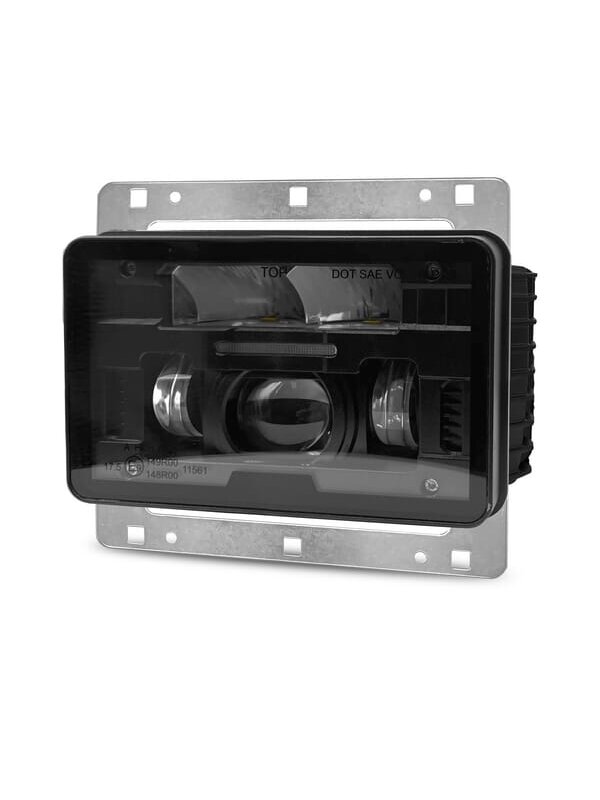 Priekinis LED žibintas, 23/45W, stačiakampis, 12-24V, 168x107x82mm, tolimosios / artimosios šviesos, šildomas, Kramp 10