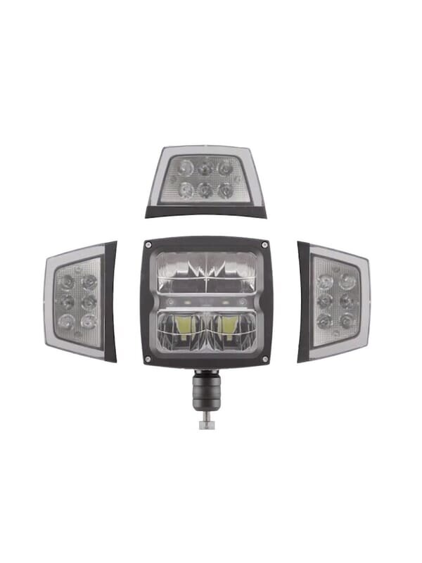Priekinis LED žibintas, 38W, stačiakampis, 12-24V, 229x150x80mm, šildomas, tolimųjų/mažųjų šviesų, lankstus, apsaugantis nuo sniego, Kramp 3