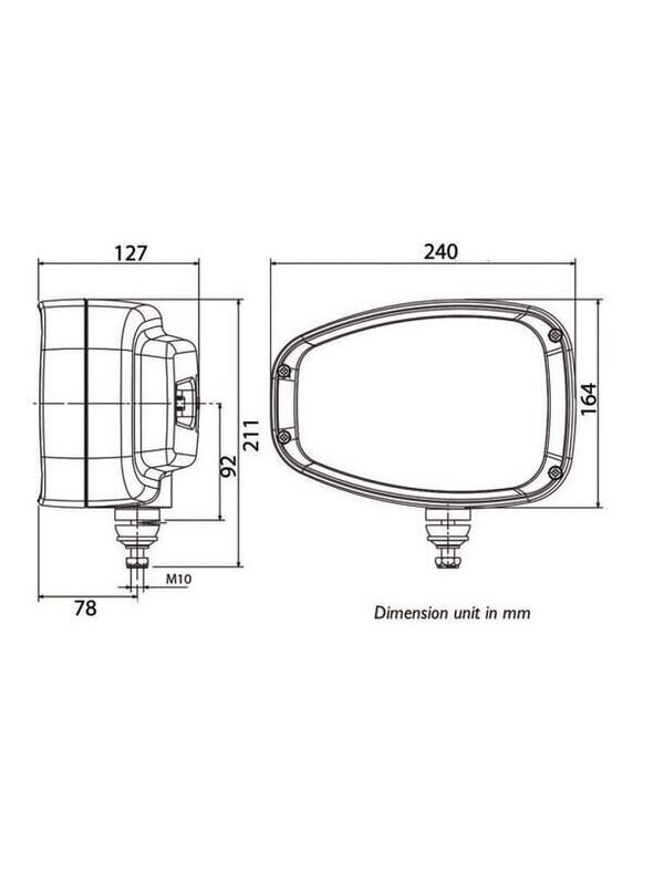 Priekinis LED žibintas, LH heavy duty, 22/32W, stačiakampis, 12-24V, 240x127x164mm, Deutsch 6 kontaktų, šildomas, tolimosios/mažosios šviesos, Kramp 3 Priekinis LED žibintas, LH heavy duty, 22/32W, stačiakampis, 12-24V, 240x127x164mm, Deutsch 6 kontaktų, šildomas, tolimosios/mažosios šviesos, Kramp 3
