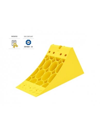 Ratų atrama Crowny® 36, geltona, homologuota, termoplastinė Ratų atrama Crowny® 36, geltona, homologuota, termoplastinė