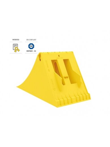 Ratų atrama Crowny® 53, geltona, homologuota, termoplastinė 1 Ratų atrama Crowny® 53, geltona, homologuota, termoplastinė 1
