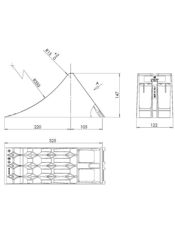 Ratų atrama Crowny® 36, geltona, homologuota, termoplastinė 4 Ratų atrama Crowny® 36, geltona, homologuota, termoplastinė 4