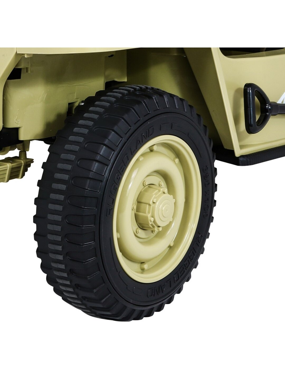 Retro karinė Elektromobilis vaikams 4x4 Smėlis 18 Retro karinė Elektromobilis vaikams 4x4 Smėlis 18