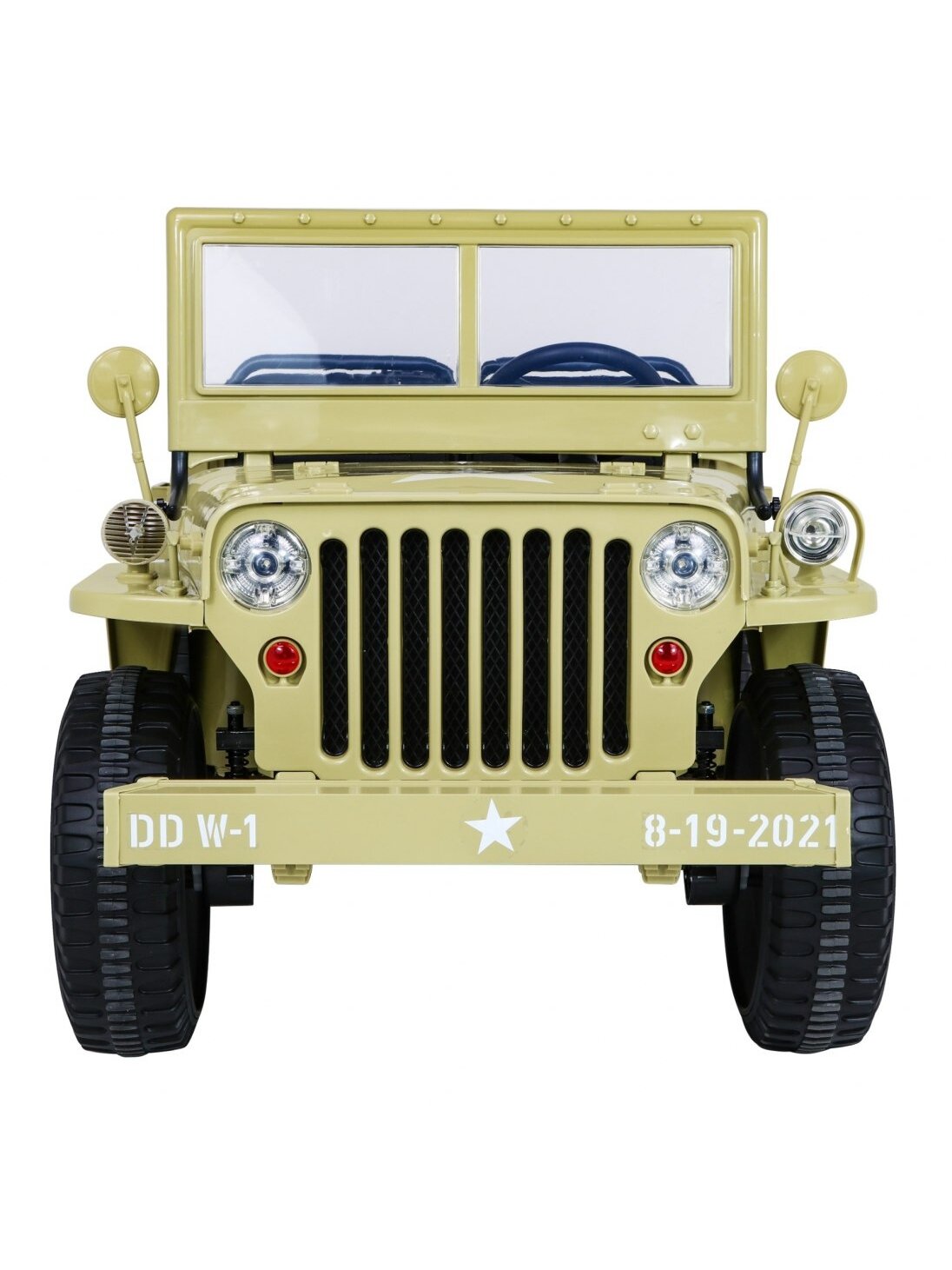 Retro karinė Elektromobilis vaikams 4x4 Smėlis 2 Retro karinė Elektromobilis vaikams 4x4 Smėlis 2