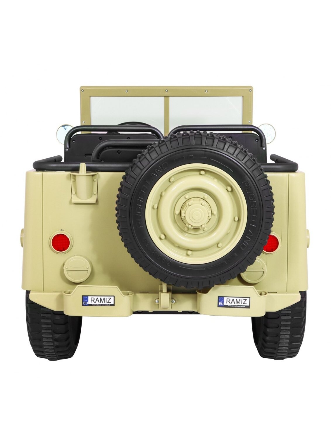 Retro karinė Elektromobilis vaikams 4x4 Smėlis 5 Retro karinė Elektromobilis vaikams 4x4 Smėlis 5