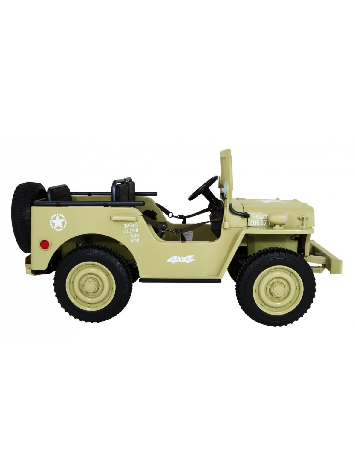 Retro karinė Elektromobilis vaikams 4x4 Smėlis 4