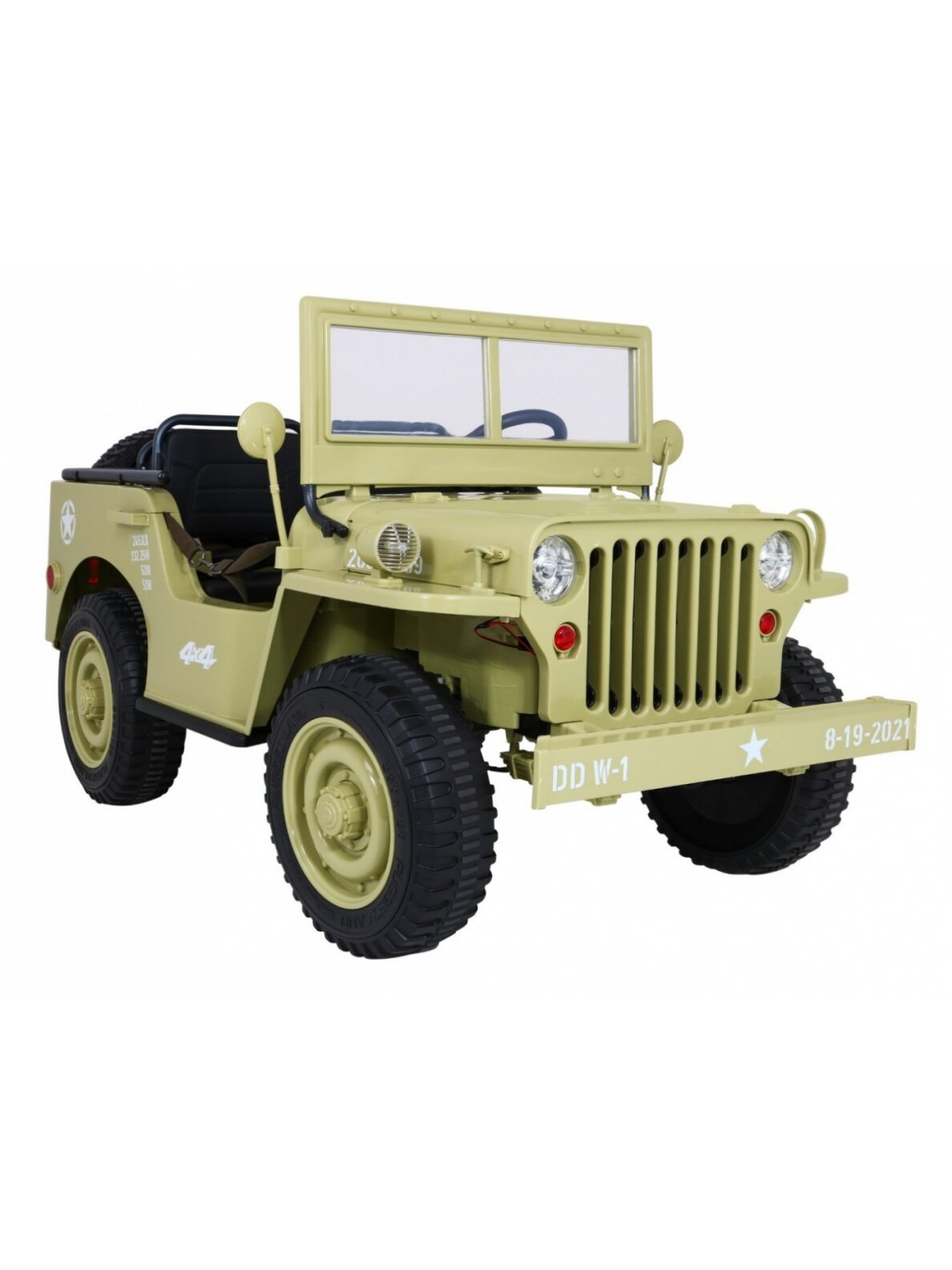 Retro karinė Elektromobilis vaikams 4x4 Smėlis 10 Retro karinė Elektromobilis vaikams 4x4 Smėlis 10